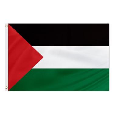 Imagem de Bandeira da Palestina para o exterior 9,5 x 1,5 m - Cores vivas e duráveis - Bandeira da Palestina Internacional Palestina Banner