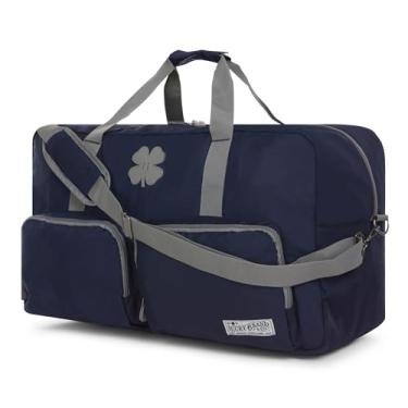 Imagem de Lucky Travel Duffel Bags, bolsa de ginástica, bolsa de viagem e bolsa esportiva grande para homens, bolsas dobráveis de fim de semana para mulheres e homens com alça de ombro ajustável, carvão, Azul marino, 85L