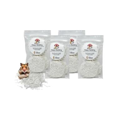 Imagem de Happy Habitats Happy Bedding – Roupa de cama de hamster para animais de estimação pequenos – Roupa de cama de papel de hamster comprimido para animais pequenos – Ideal para gaiola de hamster ou