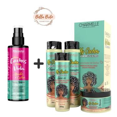 Imagem de Kit Cachos Perfeitos My Cachos Charmelle e Spray Capilar Meus Cachos M
