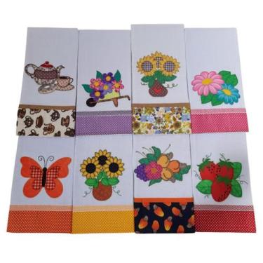 Imagem de Kit Pano de Prato Bordado Revenda 8 PEÇAS Sacaria Santa Margarida Lanç