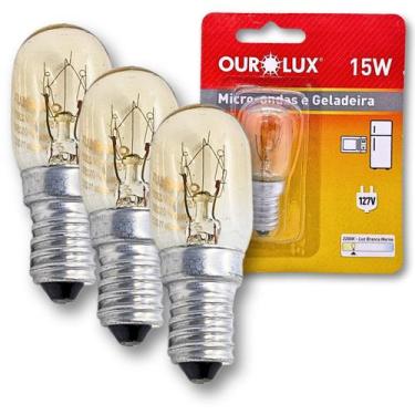 Imagem de KIT 3 Lâmpada Incandescente Micro-ondas Geladeira Fogão 127v - Ourolux