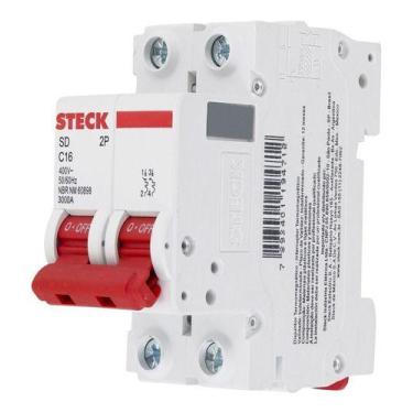 Imagem de Disjuntor Bipolar Serie Sd62 16a 2p Curva c Steck