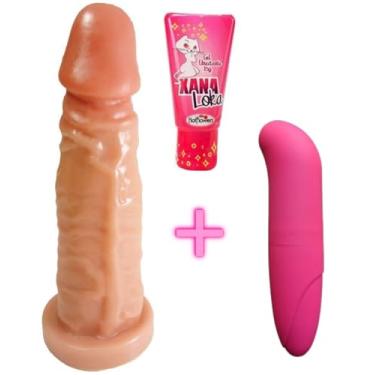 Imagem de Xana Loka Gel Excitante Feminino Vibrador Ponto G Aveludado Penis Pinto de Borracha Protese Peniana(Kit)
