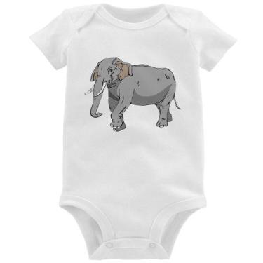 Imagem de Body Bebê Elefante Ilustração - Foca na Moda, Branco, G