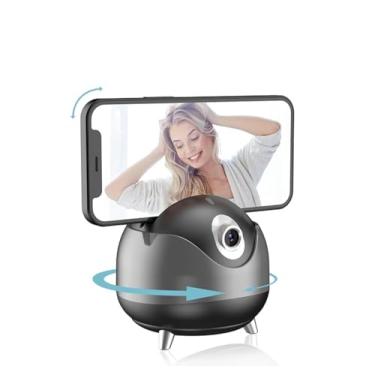 Imagem de Suporte Telefone com Rastreamento Automático Rosto, Sem Necessidade Aplicativo, Rotação de 360°, Tripé de Rastreamento Telefone Para Câmera Inteligente Transmissão Vídeo Gimbal Estabilizador Celular