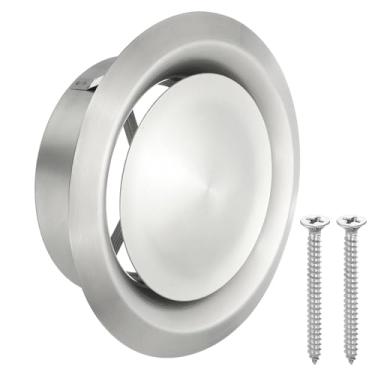 Imagem de PATIKIL Difusor de teto redondo de 15 cm, aço inoxidável 304 ajustável, difusor de saída de ar, capa de duto de ventilação, suprimento de exaustão para cozinha, banheiro, garagem