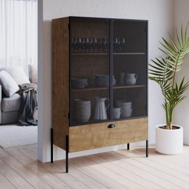 Imagem de Cristaleira Industrial 2 Portas 1 Gaveta 93cm York Vermont/pr