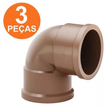Imagem de Cotovelo Joelho 90 Soldável Marrom 50mm 3/4 3 Peças - ViaSol Energia S