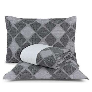 Imagem de Cobre Leito Colcha Casal Queen Fascinio Percal 200 Fios Algodão 03 Peç