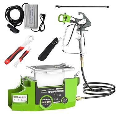 Imagem de Pulverizador de tinta com tanque de potência de 500 W com baterias de 6,0 Ah, pode pulverizar 12,6 litros, pulverizador de tinta sem ar de 1400 ml com 15 Mpa, 6 velocidades, pode pulverizar tinta