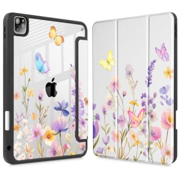 Imagem de Tuiklol Capa para iPad Pro de 11 polegadas M2 2022 geração 4ª - Suporte de lápis embutido à prova de choque, capa traseira transparente transparente adequada para iPad 11 polegadas 2021 2020 2018