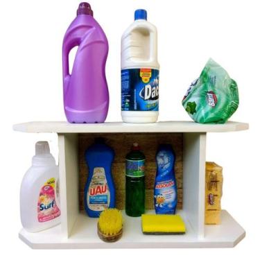 Imagem de Prateleira mdf Para Produtos de Limpeza Nicho de Lavanderia Área de Se