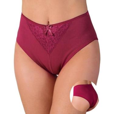 Imagem de Kit 10 Calcinhas Plus Size Senhora Cintura Alta Detalhe Em Renda Ataca