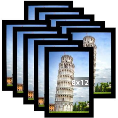 Imagem de SESEAT Conjunto de 10 porta-retratos 20 x 30 cm, exiba imagens 20 x 30 cm sem tapete, suporte de parede, preto