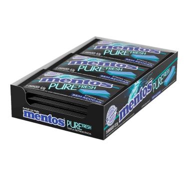 Imagem de Goma de Mascar Mentos Pure Fresh Strong Mint - Embalagem com 15 Unidades