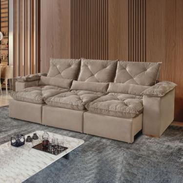 Imagem de Sofá Retrátil e Reclinável 5 Lugares 270cm Londres Plus