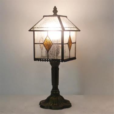 Imagem de Lâmpada de mesa vintage americana LED Luxo Criatividade Sala de estar Quarto Estudo Quarto de criança Villa Hotel Cor Vidro Mesa Luz (Estilo 50)