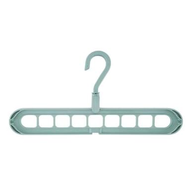 Imagem de Kit Cabide Organizador Multifuncional 360º Arara Guarda Roupa Suporte Plástico Para Cabides de Roupas Cabides Magico 9 Furos Multi-dobrável Premium (01 Und)