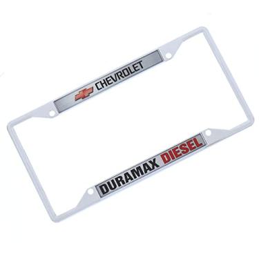 Imagem de Eurosport Daytona Moldura de placa de licença com logotipo para Chevy Duramax (Chrome)