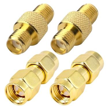 Imagem de Kaunosta Conector coaxial SMA SMA Adaptador de acoplador de antena macho para macho fêmea para fêmea RF kit adaptador coaxial para antena WiFi cabo de extensão coaxial dispositivos LAN sem fio