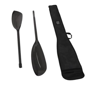 Imagem de plplaaoo Pás de fibra de carbono com ângulo ajustável de extremidade dupla para surfe, caiaque, barco inflável, leve, alta resistência, lâmina em forma de concha 210 220 cm