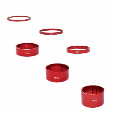 Imagem de Lotatheta Espaçador de arruela de fone de ouvido de bicicleta vermelho 2/3/5/10/15/20 mm serve para tubos de direção de cabeças de 1-1/8" (28,8 mm) para Road Bike MTB liga de alumínio