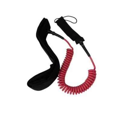 Imagem de Colaxi Surfboard Cord Surfing Coloque Premium Stay Telescópico Coloque a tira do tornozelo Surfando para esqui aquático, Vermelho
