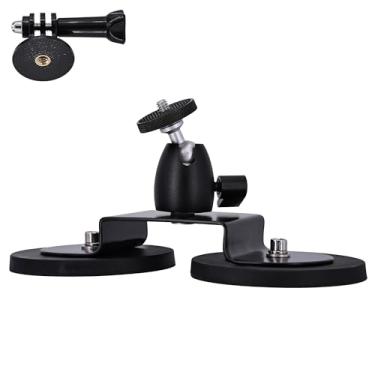 Imagem de iSaddle Suporte magnético para câmera com adaptador de tripé de rosca macho de 1/10.2 cm-20 - Suporte magnético de base dupla para câmera GoPro/Sport/Câmera de ação compatível com Hero 11/10/9/8/Max