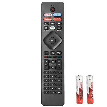 Imagem de NH800UP RF402A-V14 BT800 Controle remoto por voz compatível com Philips Android 4K Ultra HD Smart LED TV 5704 5604 5504 5766 Series Substituição com teclas Netflix Vudu YouTube Google Play com