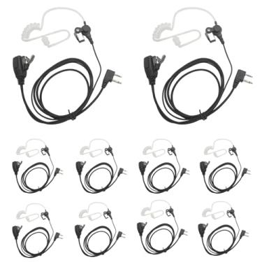 Imagem de stdgove Fone de ouvido Walkie Talkie Ptt com microfone, fone de ouvido compatível com rádios Midland de 2 pinos gxt x-tra Xtra Talker gmrs GTX 1000 1000g 1050 gxt1000vp4 (pacote com 10) (estilo