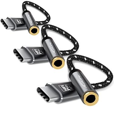 Imagem de AuxLink Adaptador de áudio USB C para 3,5 mm, adaptador de fone de ouvido USB tipo C, chip DAC Hi-Fi, USB C para fone de ouvido, adaptador auxiliar fêmea para Samsung Galaxy S22 S21 S20 Plus/Ultra Note 20/10, Pixel 6, iPad Pro