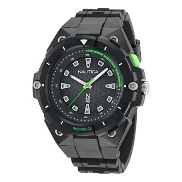 Imagem de Nautica Relógio masculino preto biobased PU Strap (modelo: NAPCNS404), Preto