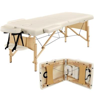 Imagem de Mesa de massagem Yaheetech Portable Lash Bed Spa Cream 28 polegadas