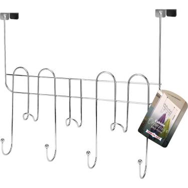 Imagem de Cabide Com 7 Ganchos Para Porta Em Aço Cromado