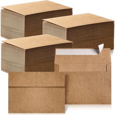 Imagem de Fainne Pacote com 800 envelopes marrons a granel, envelopes kraft para convite, vale-presente de 120 GSM para escritório, presente, festa, chá de bebê, casamento (A6, 12 x 16,5 cm)
