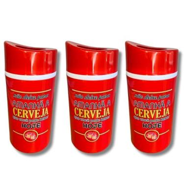 Imagem de Kit C/3 Porta Garrafa 600ml Suporte Térmico Cerveja Frase Personalizados