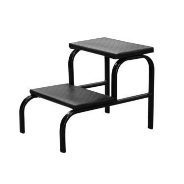 Imagem de Escadinha Multiuso 2 Degraus Para Obeso Piso Em Mdf Com Emborrachado AntiderrapantePreta Combo Stock