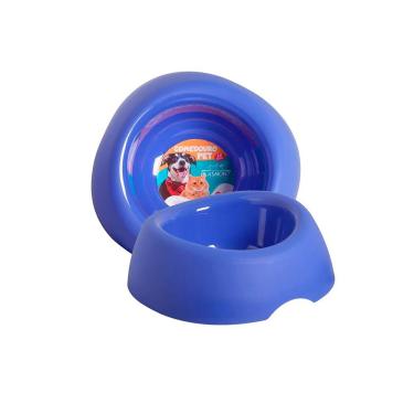 Imagem de Comedouro Bebedouro Grande Para Cães E Gatos Azul 10x20 - Plasmont