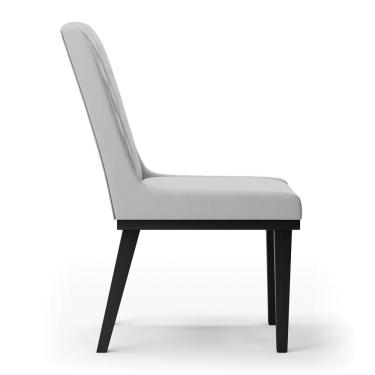 Imagem de Cadeira Sala De Jantar Base Madeira Preto Kit 4 Sofia Suede D03 - D'rossi Cor Cinza