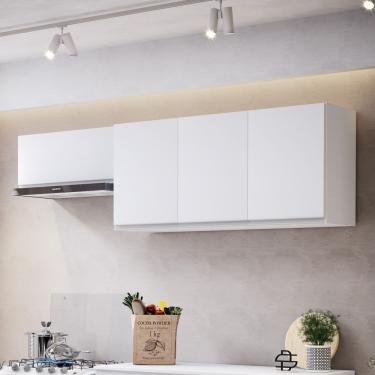 Imagem de Conjunto De Armários Aéreo Cozinha Planejada Lux 120cm E 70cm 100% Mdf Branco Tx Fosco - Desk Design