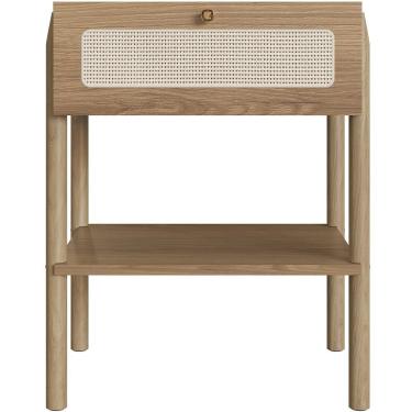 Imagem de Mesa De Cabeceira 01 Gaveta Com Telinha Pés Madeira Moss A03 Hanover Roble