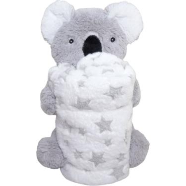 Imagem de Bichinho Com Pelúcia 18cm Com Manta 75x75cm Coala Cinza