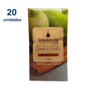 Imagem de Kit 20 Sachê Perfume Roupa de Canela Odorizador Gaveta Guarda Roupa Es