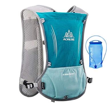 Imagem de AONIJIE Mochila De Hidratação Multifuncional Para Esportes Ao Ar Livre 5L, Ciclismo, Corrida, Escalada E Caminhada (Azul Claro + Bolsa 1,5L)