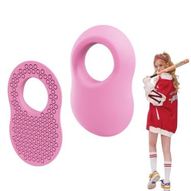 Imagem de SSPONT Protetor De Polegar Para Rebatedores Profissionais, Pacote Com 2, Auxiliar Treinamento Swing Rebatedor E Acessórios Beisebol Pegada Rebatida, Reduz A Picada Do Taco - Rosa