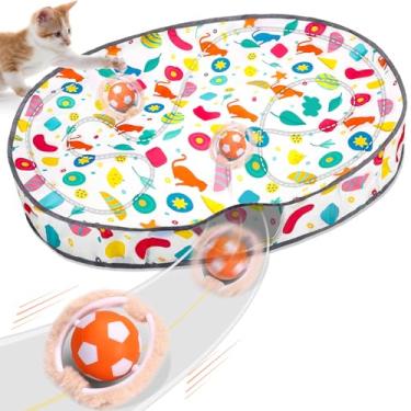 Imagem de VIWIK Brinquedos interativos para gatos em ambientes internos, jogo de esconde-esconde o rato, brinquedo de bola de gatinho ativado por movimento automático, bola de rolamento rápido de baixo ruído no
