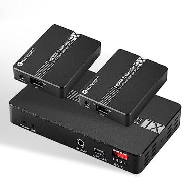 Imagem de KAIVMAN Extensor Hdmi Via Ethernet, Cabo Divisor De Sinal 1080P Cat6 Até 59 Metros, 1X2 Para Monitor Duplo Com Controle Remoto Ir, Suporta Atualização Software Usb, Poc, Edid