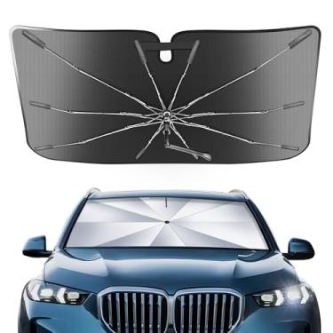 Imagem de Guarda-sol portátil para para-brisas personalizado adequado para BMW X5 2019-2025, 2 em 1 cristal de gelo durável guarda-chuva compacto sombra UPF50+ UV proteção contra isolamento térmico janela