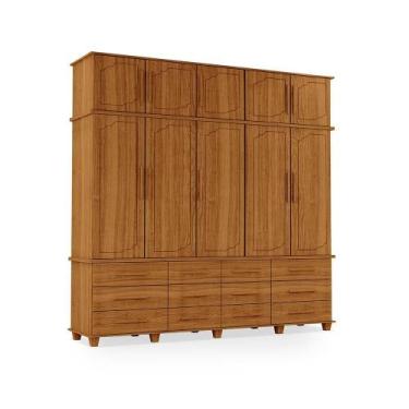 Imagem de Roupeiro 5 Portas Arles Carvalho New - CASA H